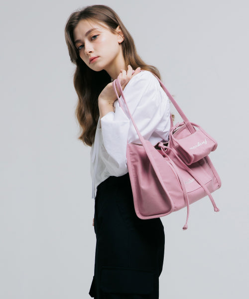 JEANS DENIM SHOULDER CANVAS BAG - 2 COLORS PINK