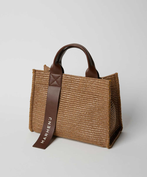 RICO RATTAN TOTE CROSSBODY BAG - 2 COLORS BROWN