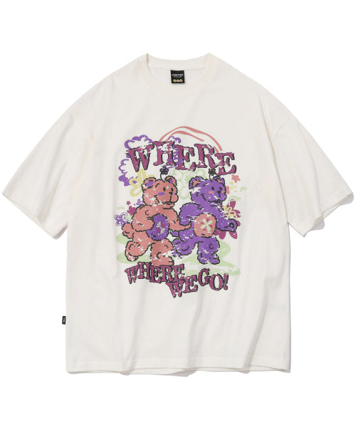 EVERYWHERE TEDDY SHORT SLEEVE TEE - 2 COLORS CREAM