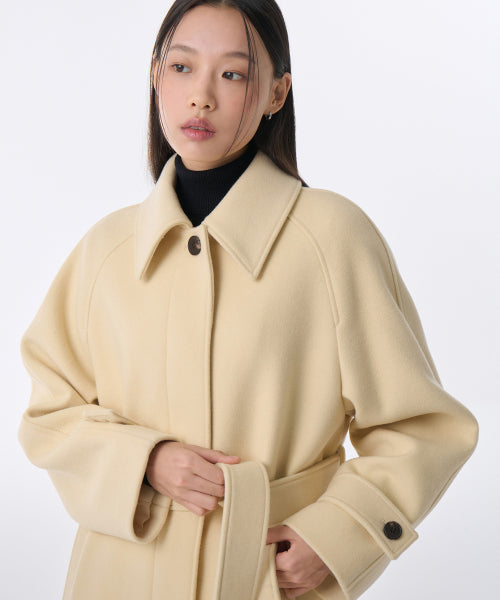 WOMENS CASHMERE BLEND BALMACAAN ROBE COAT #韓韶禧同款! - 8 COLORS BUTTER