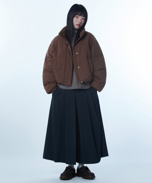 WOMENS DAILY PUFFER SHORT PADDING JACKET #韓韶禧同款! - 10 COLORS BROWN
