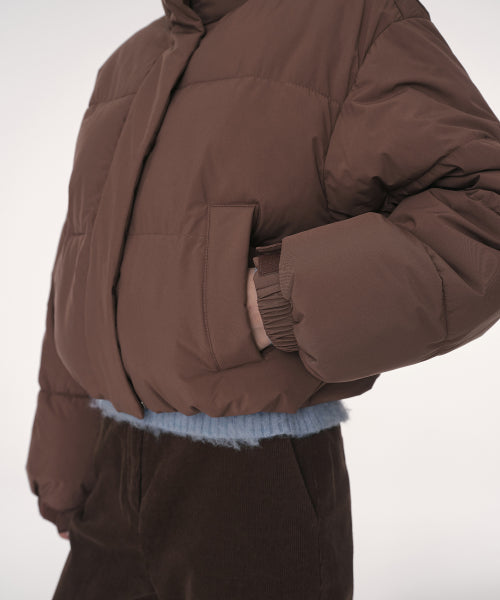 WOMENS DAILY PUFFER SHORT PADDING JACKET #韓韶禧同款! - 10 COLORS BROWN