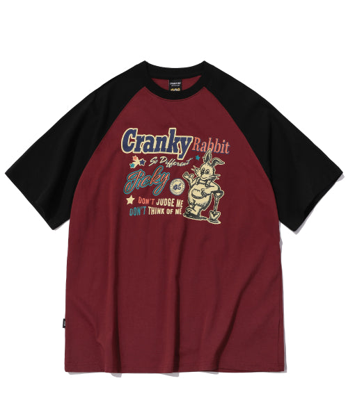 RAGLAN SHORT SLEEVE TEE BURGUNDY