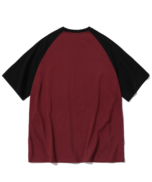 RAGLAN SHORT SLEEVE TEE BURGUNDY
