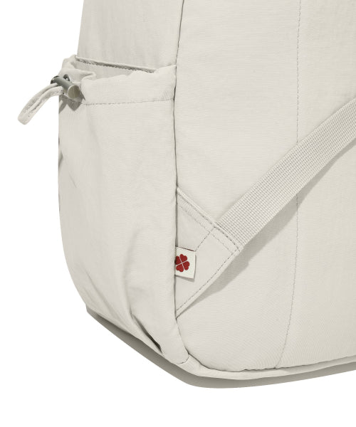 WOMEN CLOVER HEART SHIRRING NYLON BACKPACK - 5 COLORS BEIGE