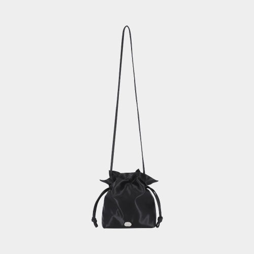 HYSSOP SATIN BUCKET CROSSBODY BAG - 4 COLORS BLACK