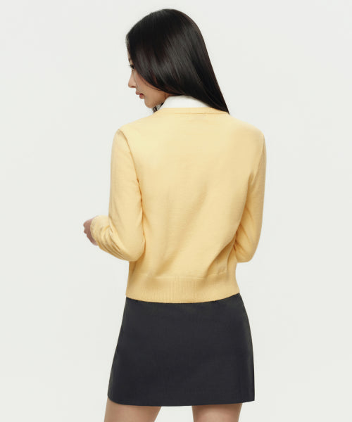 WOMEN'S ESSENTIAL ROUND NECK CARDIGAN - 9 COLORS BUTTER