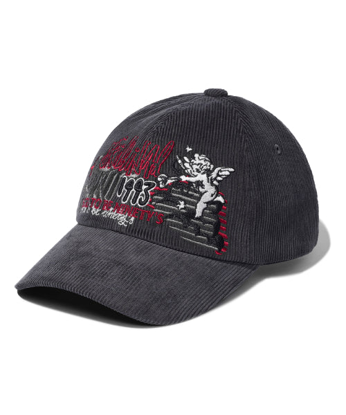 ANGEL CORDUROY BALL CAP - 4 COLORS CHARCOAL