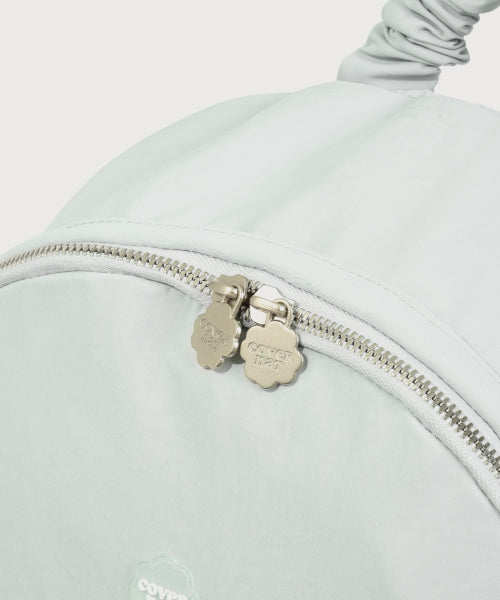 WOMEN CLOVER HEART SHIRRING NYLON BACKPACK - 5 COLORS BLUE