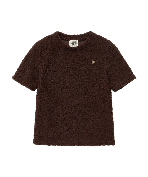 W HAIRY SHORT SLEEVE TEE - 2 COLORS DARK BROWN