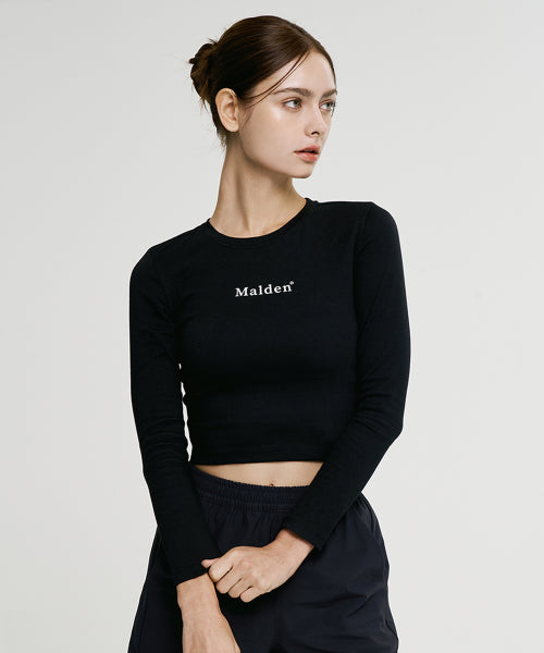 STEADY CROP LONG SLEEVE - 4 COLORS BLACK
