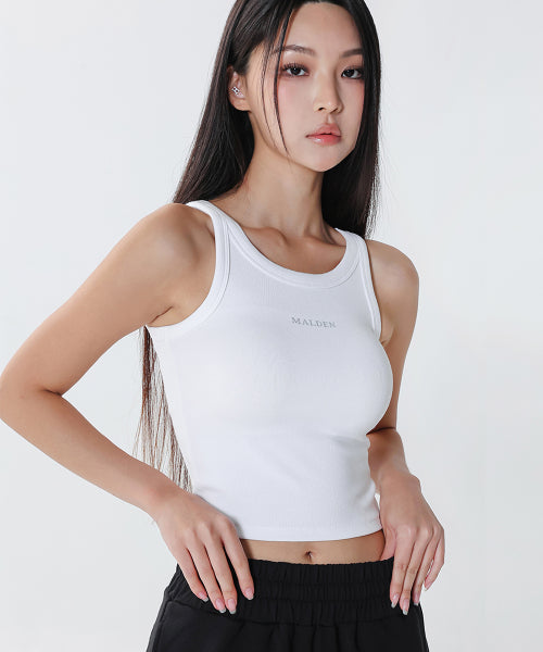 RIBBED CROP SLEEVELESS - 2 COLORS WHITE