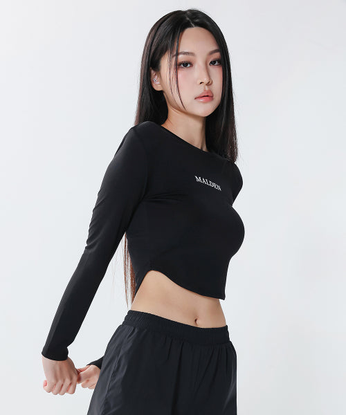 COTTON-LIKE CROP LONG SLEEVE - 2 COLORS BLACK