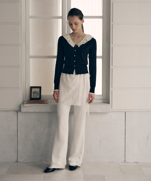 LACE LAYERED PANTS - 3 COLORS IVORY