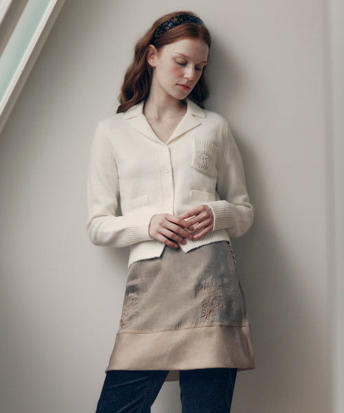 SHEER EMBROIDERY LAYERED SKIRT - 2 COLORS BROWN