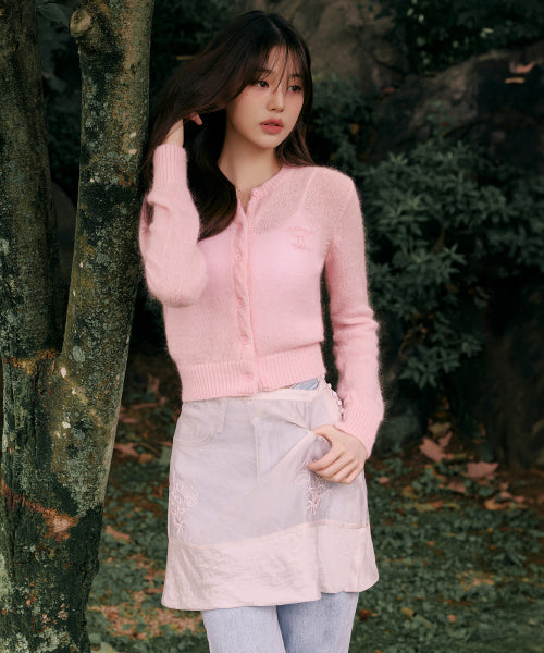 SHEER EMBROIDERY LAYERED SKIRT - 2 COLORS PINK