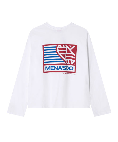 MENASOO HEARTTRACK LONG SLEEVE T SHIRT - 3 COLORS WHITE