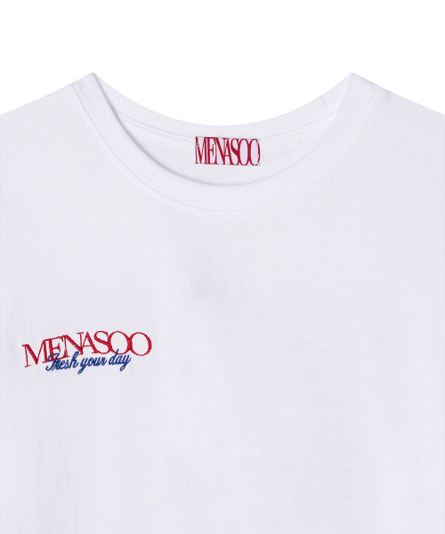 MENASOO HEARTTRACK LONG SLEEVE T SHIRT - 3 COLORS WHITE