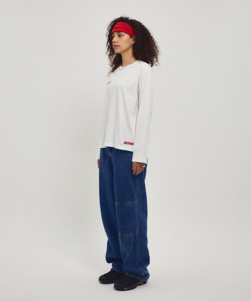 MENASOO HEARTTRACK LONG SLEEVE T SHIRT - 3 COLORS WHITE