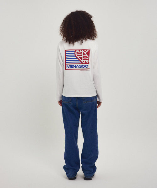 MENASOO HEARTTRACK LONG SLEEVE T SHIRT - 3 COLORS WHITE