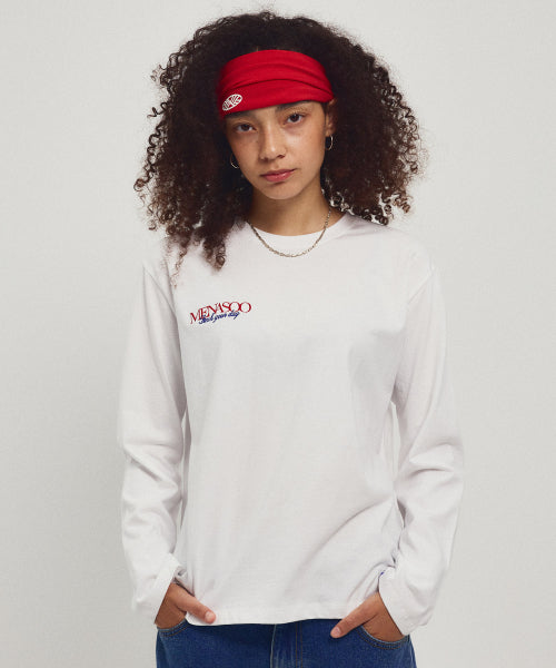 MENASOO HEARTTRACK LONG SLEEVE T SHIRT - 3 COLORS WHITE