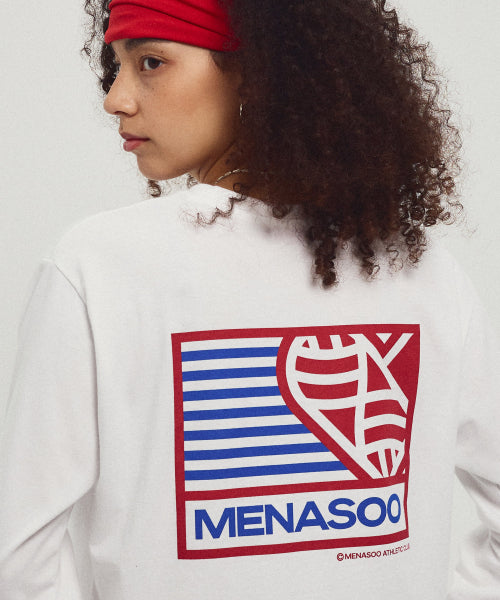 MENASOO HEARTTRACK LONG SLEEVE T SHIRT - 3 COLORS WHITE