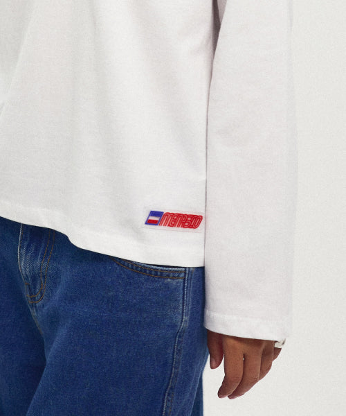 MENASOO HEARTTRACK LONG SLEEVE T SHIRT - 3 COLORS WHITE