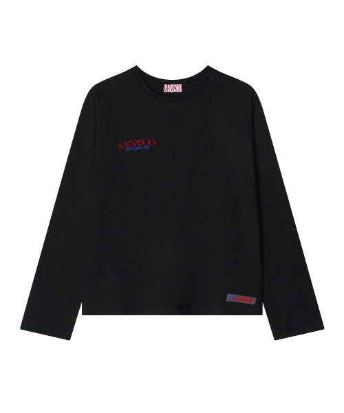 MENASOO HEARTTRACK LONG SLEEVE T SHIRT - 3 COLORS BLACK