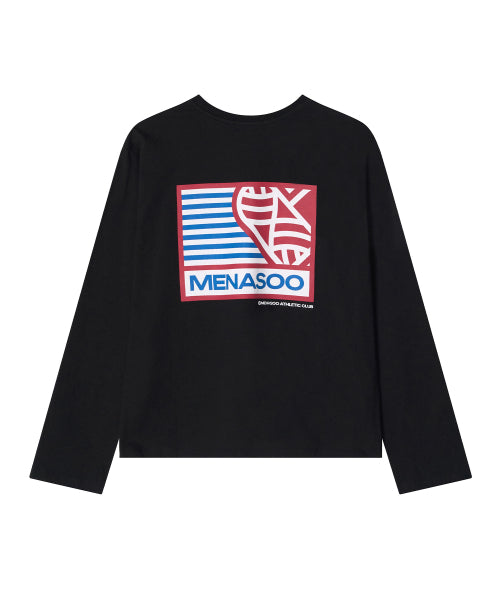 MENASOO HEARTTRACK LONG SLEEVE T SHIRT - 3 COLORS BLACK