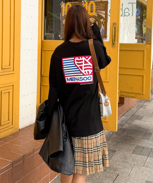 MENASOO HEARTTRACK LONG SLEEVE T SHIRT - 3 COLORS BLACK