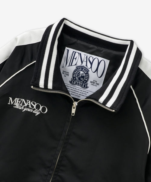 MENASOO HEARTTRACK NYLON BASEBALL JUMPER - 3 COLORS BLACK