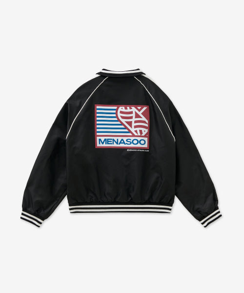 MENASOO HEARTTRACK NYLON BASEBALL JUMPER - 3 COLORS BLACK