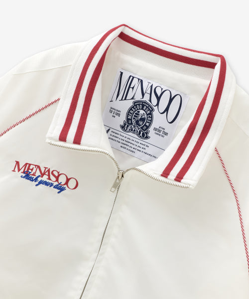 MENASOO HEARTTRACK NYLON BASEBALL JUMPER - 3 COLORS WHITE