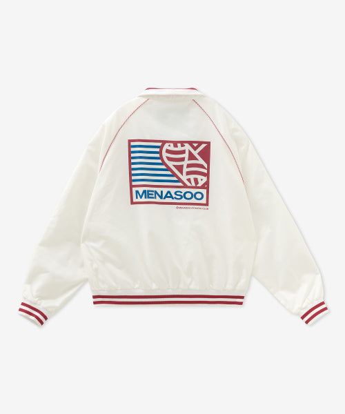 MENASOO HEARTTRACK NYLON BASEBALL JUMPER - 3 COLORS WHITE