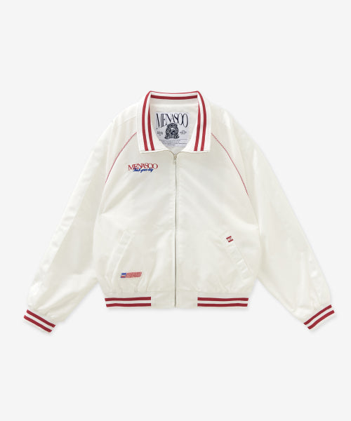 MENASOO HEARTTRACK NYLON BASEBALL JUMPER - 3 COLORS WHITE