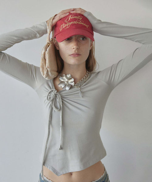 ZEN VELVET TRIMMING TOP - 3 COLORS GREY