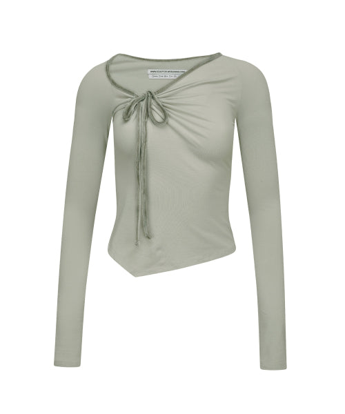 ZEN VELVET TRIMMING TOP - 3 COLORS GREY