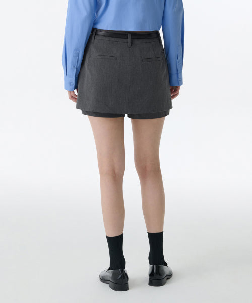 WOMENS LAYERED MINI SKORT #韓韶禧同款! - 4 COLORS GREY
