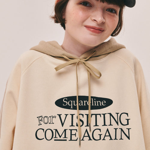 VISITING COME AGAIN RAGLAN HOODIE BAG - 3 COLORS CREAM