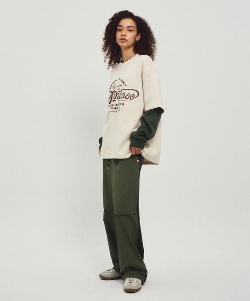 BACK TO BACK COTTON WIDE PANTS - 3 COLORS KHAKI