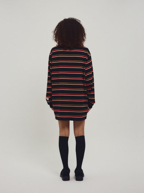 MENASOO STRIPE RUGBY T SHIRT - 3 COLORS BLACK
