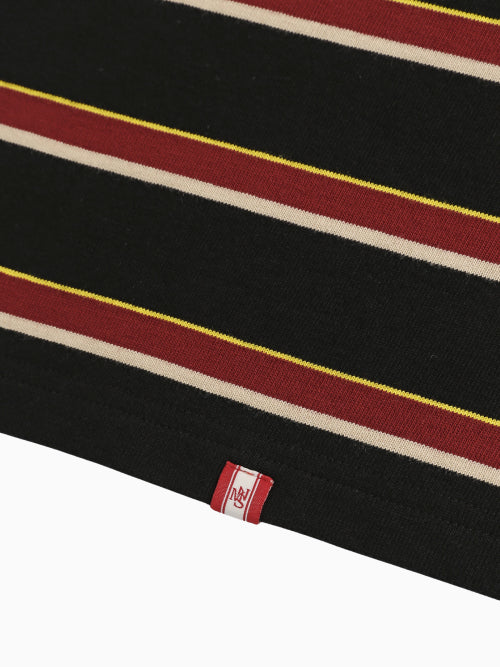 MENASOO STRIPE RUGBY T SHIRT - 3 COLORS BLACK