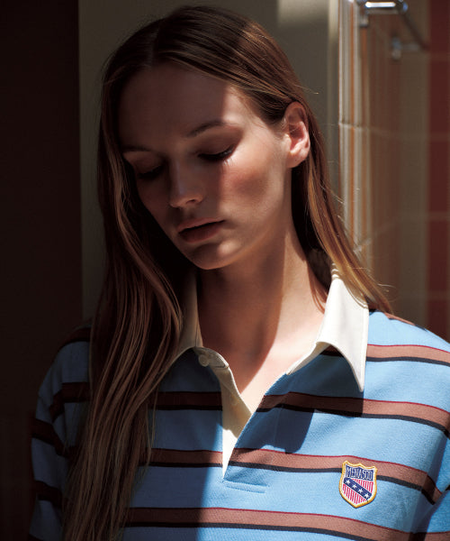 MENASOO STRIPE RUGBY T SHIRT - 3 COLORS BLUE