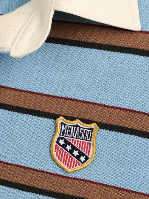 MENASOO STRIPE RUGBY T SHIRT - 3 COLORS BLUE