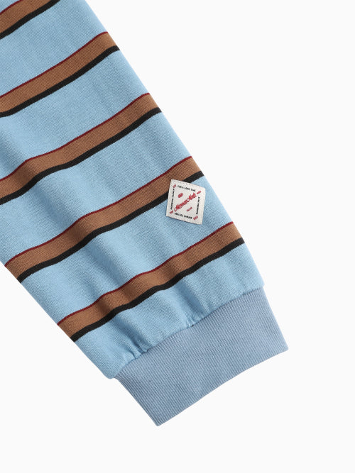 MENASOO STRIPE RUGBY T SHIRT - 3 COLORS BLUE