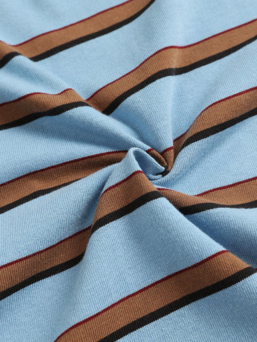 MENASOO STRIPE RUGBY T SHIRT - 3 COLORS BLUE
