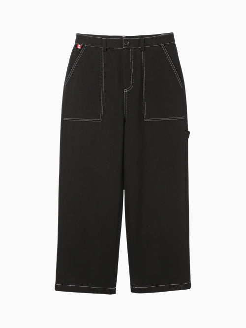 WASHING COTTON WORK PANTS - 3 COLORS BLACK
