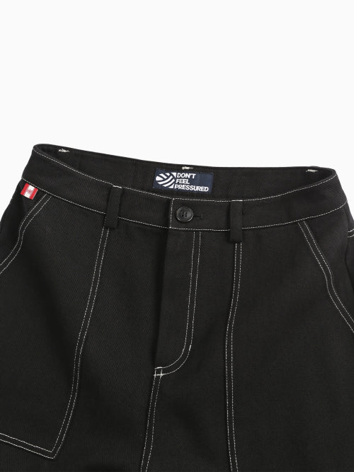 WASHING COTTON WORK PANTS - 3 COLORS BLACK