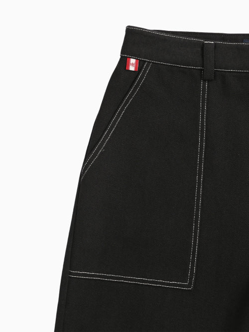 WASHING COTTON WORK PANTS - 3 COLORS BLACK