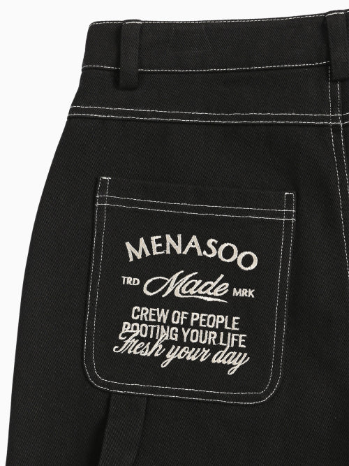 WASHING COTTON WORK PANTS - 3 COLORS BLACK